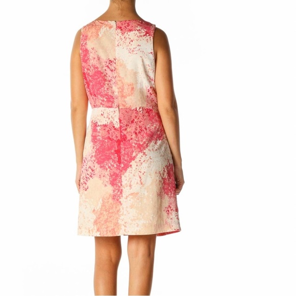 The Loft Tan and Shades of Orange Sleeveless Lightweight Pleated Dress. Size 10. - Picture 4 of 13